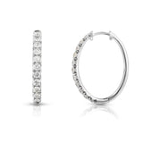 14k White Gold Lab Grown Diamond Hoop Earrings