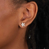 Diamond Flower Stud Earrings, .81 Carat, Platinum