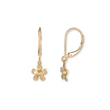 Child's Flower Dangle Earrings, 14K Yellow Gold