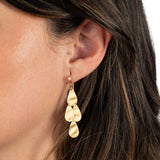 Multiple Leaf Dangle Earrings, 14K Yellow Gold