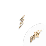 Pavé Diamond Lightning Single Earring, 14K Yellow Gold
