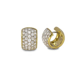 Pavé Set Diamond Huggie Hoops, 18K Gold