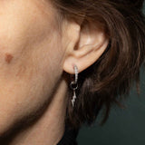 Pavé Diamond Lightning Earrings Charms, 14K Yellow Gold