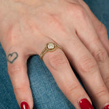 Rope Design Diamond Cluster Ring, 14K White Gold