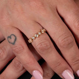 Round and Baguette Diamond Ring, 14K Yellow Gold