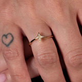 Star Design Ring, 14K Yellow Gold