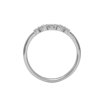 Double Band Diamond Ring, 14K White Gold