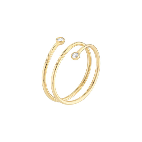 Diamond Tip Bypass Ring, 14K Yellow Gold