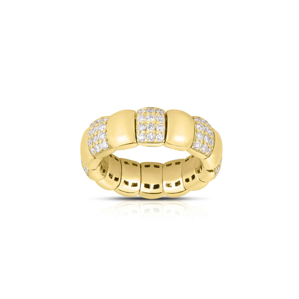 Pavé Diamond Expandable Ring, 14K Yellow Gold – EFG Designs