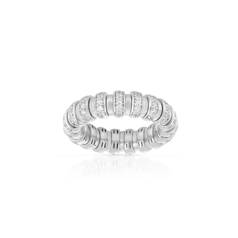 Diamond Stretchy Ring, 14K White Gold