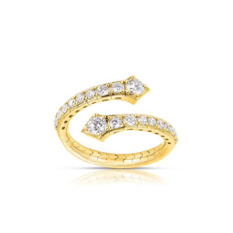 Diamond Bypass Ring, 14K Yellow Gold