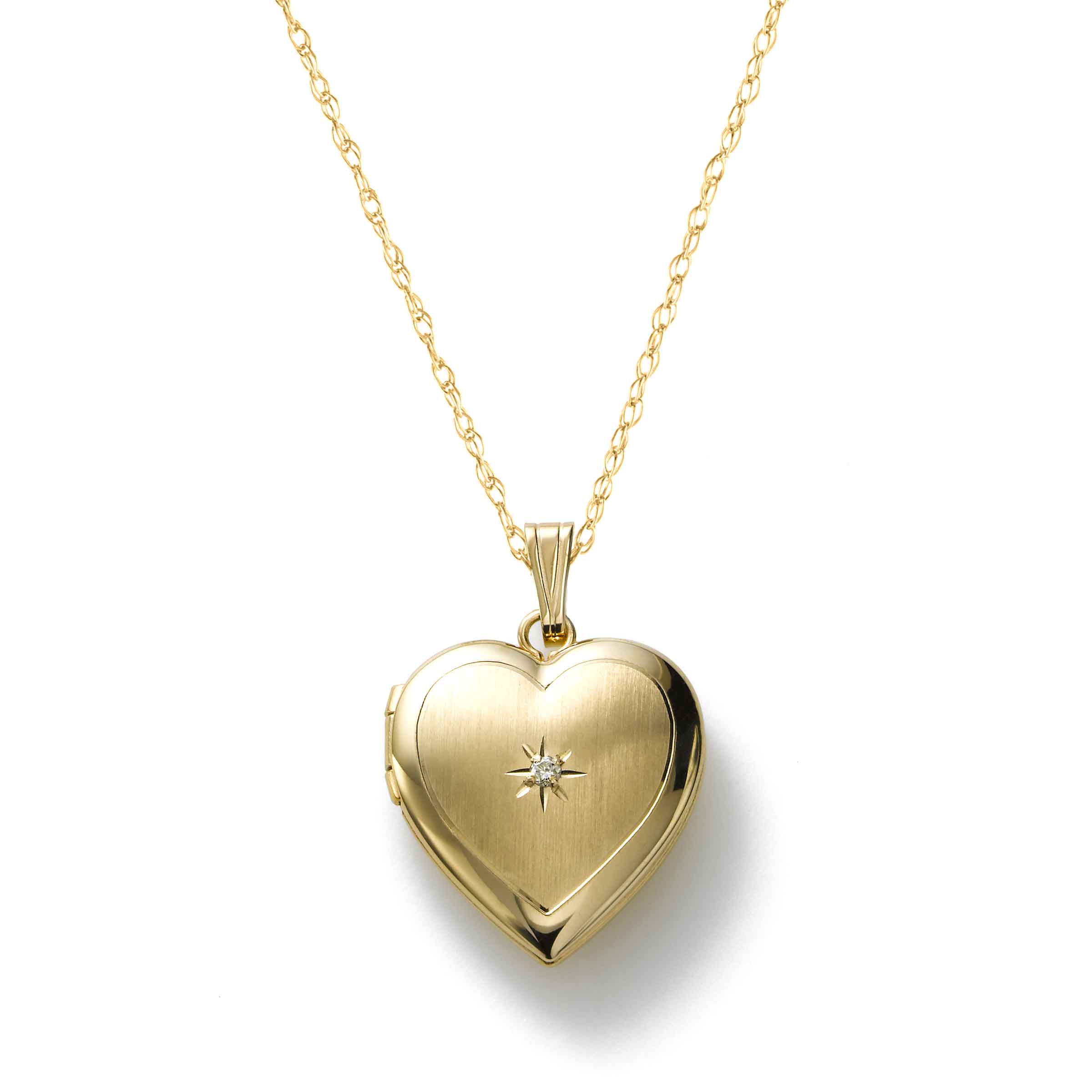 Diamond-Accent Heart Locket in 14K Yellow Gold – EFG Designs