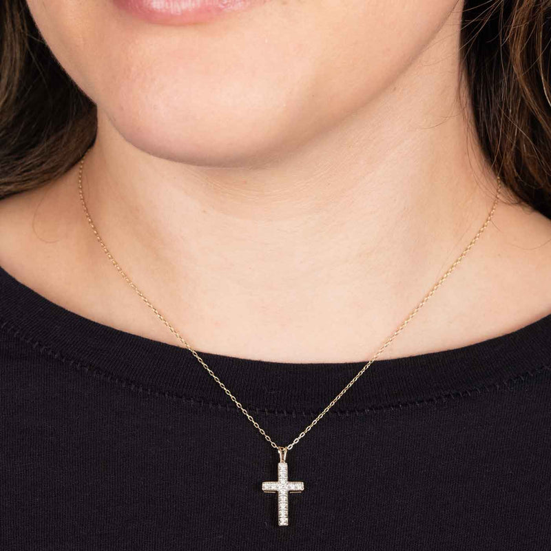 Diamond Cross, .15 Carat, 14K Rose Gold