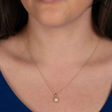 Rope Design Diamond Cluster Pendant, 14K White Gold