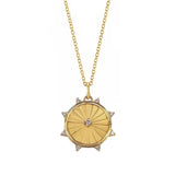 Gold and Diamond Medallion, 14K Yellow Gold