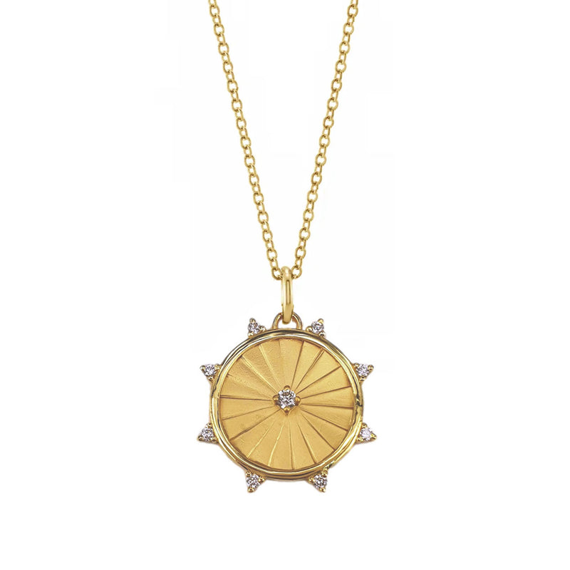 Gold and Diamond Medallion, 14K Yellow Gold