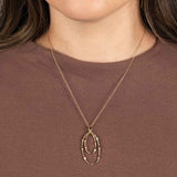 Double Ovals Diamond Pendant, 14K Yellow Gold