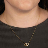 Diamond Interlocking Circles Necklace, 14K Yellow Gold