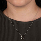 Diamond Horseshoe Necklace, 14K White Gold