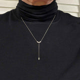 Diamond Drop Necklace, 14K Yellow Gold