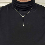 Diamond Drop Necklace, 14K Yellow Gold