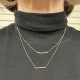 Diamond Bar Bezel Set Necklace, 14K Yellow Gold