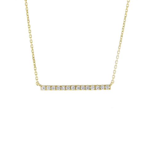 Diamond Bar Necklace, 14K Yellow Gold