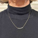 Diamond Bar Bezel Set Necklace, 14K Yellow Gold