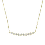 Diamond Bar Bezel Set Necklace, 14K Yellow Gold