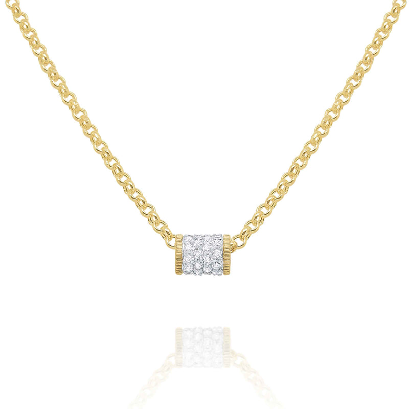Diamond Rondelle Necklace, 14K Yellow Gold