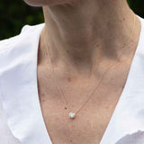 Bezel Set Diamond Solitaire Necklace, .75 Carat, 14K Yellow Gold