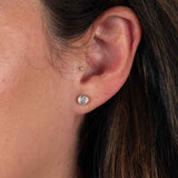 Bezel Set Diamond Stud Earrings, .33 Carat, 14K White Gold