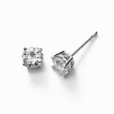 Diamond Stud Earrings, .88 Carat total, H/I-I1, 14K White Gold