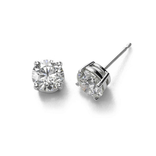 Diamond Stud Earrings, 1.35 Carats Total, H/I/J-SI2, 14K White Gold