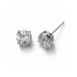 Diamond Stud Earrings, 1.50 Carats Total, 14K White Gold