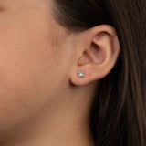 Princess Cut Diamond Studs, .24 Carat Total Weight, 14K White Gold