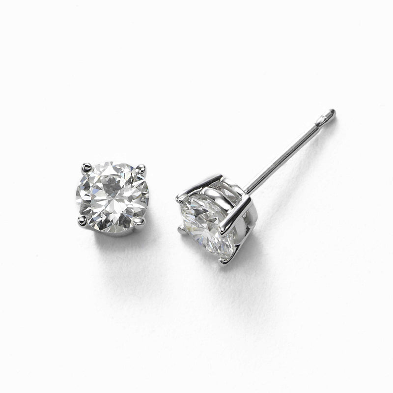 Diamond Stud Earrings, .75 Carat total, H/I-SI2, 14K White Gold