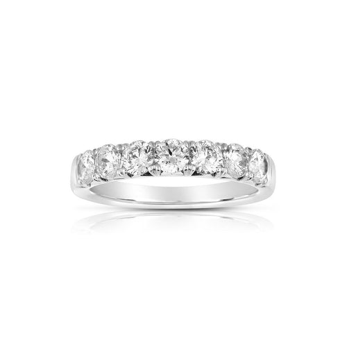 Seven Stone Diamond Band, .98 Carat, 14K White Gold