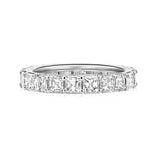 Ascher Cut Diamond Eternity Band, 5 Carats Total, Platinum