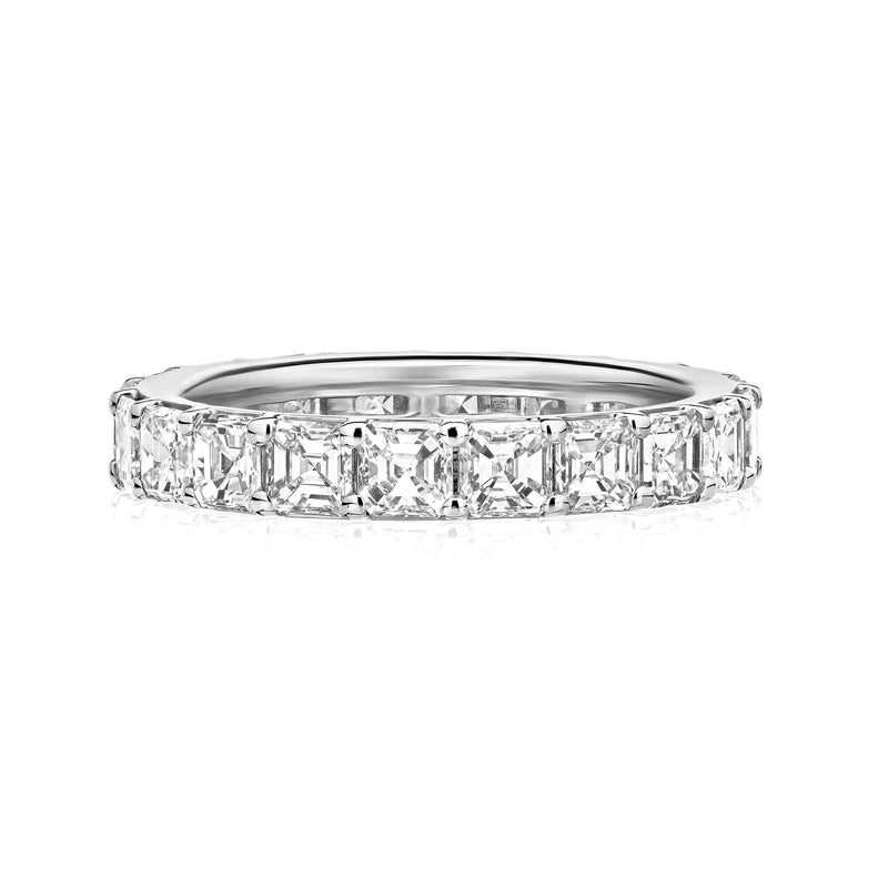 Ascher Cut Diamond Eternity Band, 5 Carats Total, Platinum