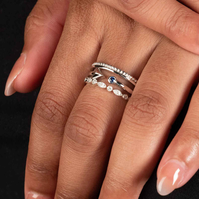 Multishape Diamond Design Band, 14K White Gold