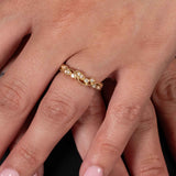 Bezel Set Diamond Milgrain Detail Ring, 14K Yellow Gold