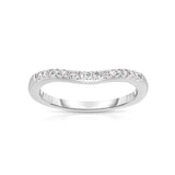 Curved Diamond Band, .15 Carat, 14K White Gold