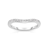 Curved Diamond Band, .15 Carat, 14K White Gold, Size 6.5