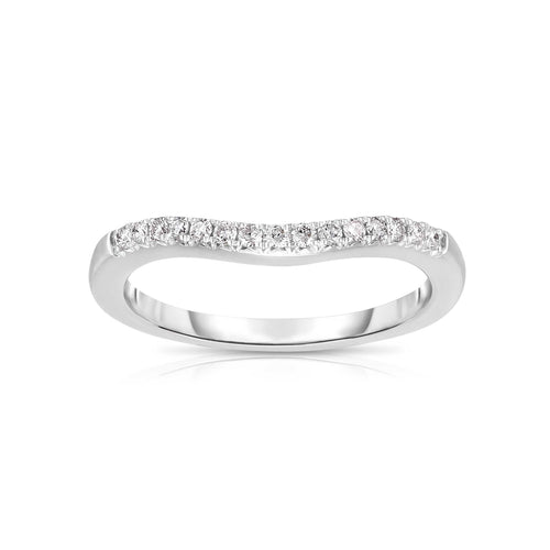 Curved Diamond Band, .30 Carat, 14K White Gold