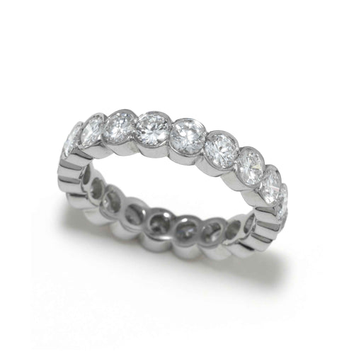Modern Diamond Eternity Band, 1.60 Carats Total, 14K White Gold