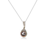 Tahitian Cultured Pearl Enhancer Pendant, 14K White Gold