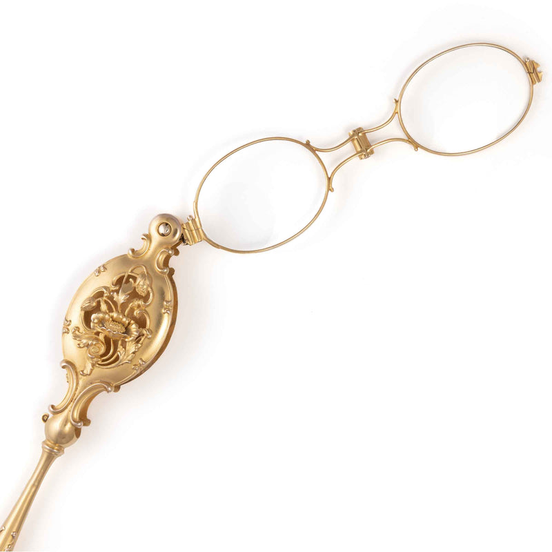 Pre-Owned Art Nouveau Design Lorgnette, 14K Yellow Gold