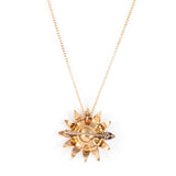 Pre-Owned Floral Design Pearl Pendant/Pin, 14K Yellow Gold