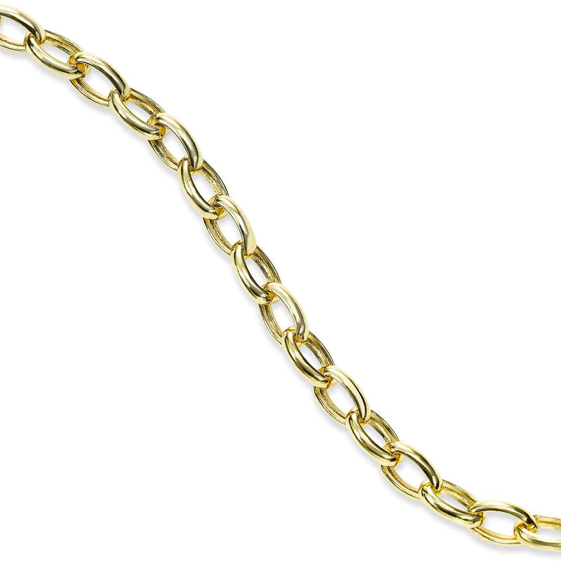 Shiny Oval Link Bracelet, 14K Yellow Gold